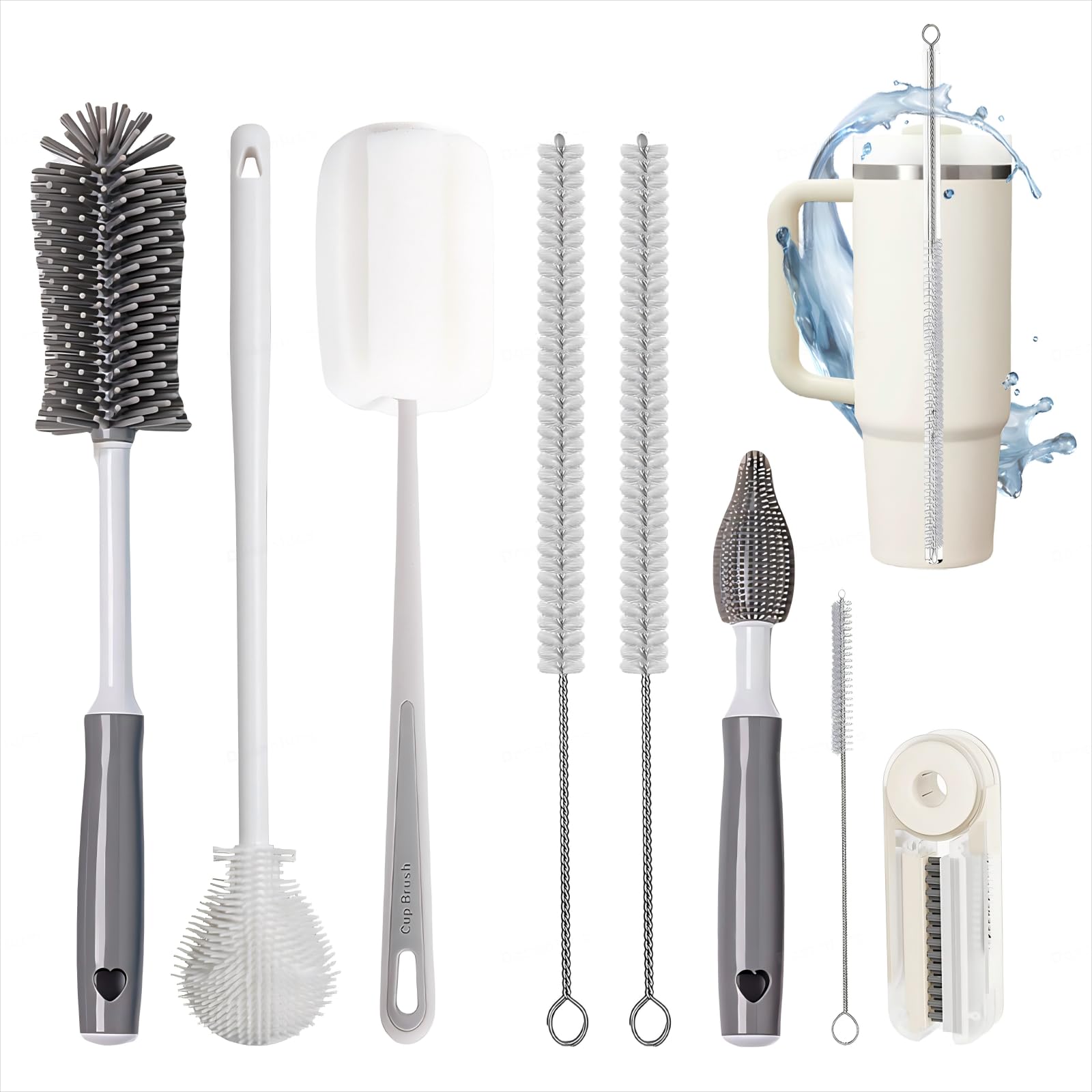 Dosanlues water bottle cleaner brush assembly for thorough bottle cleaning
