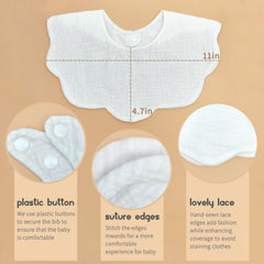DOSMINE four-layer organic cotton bibs absorb moisture to reduce outfit mess.