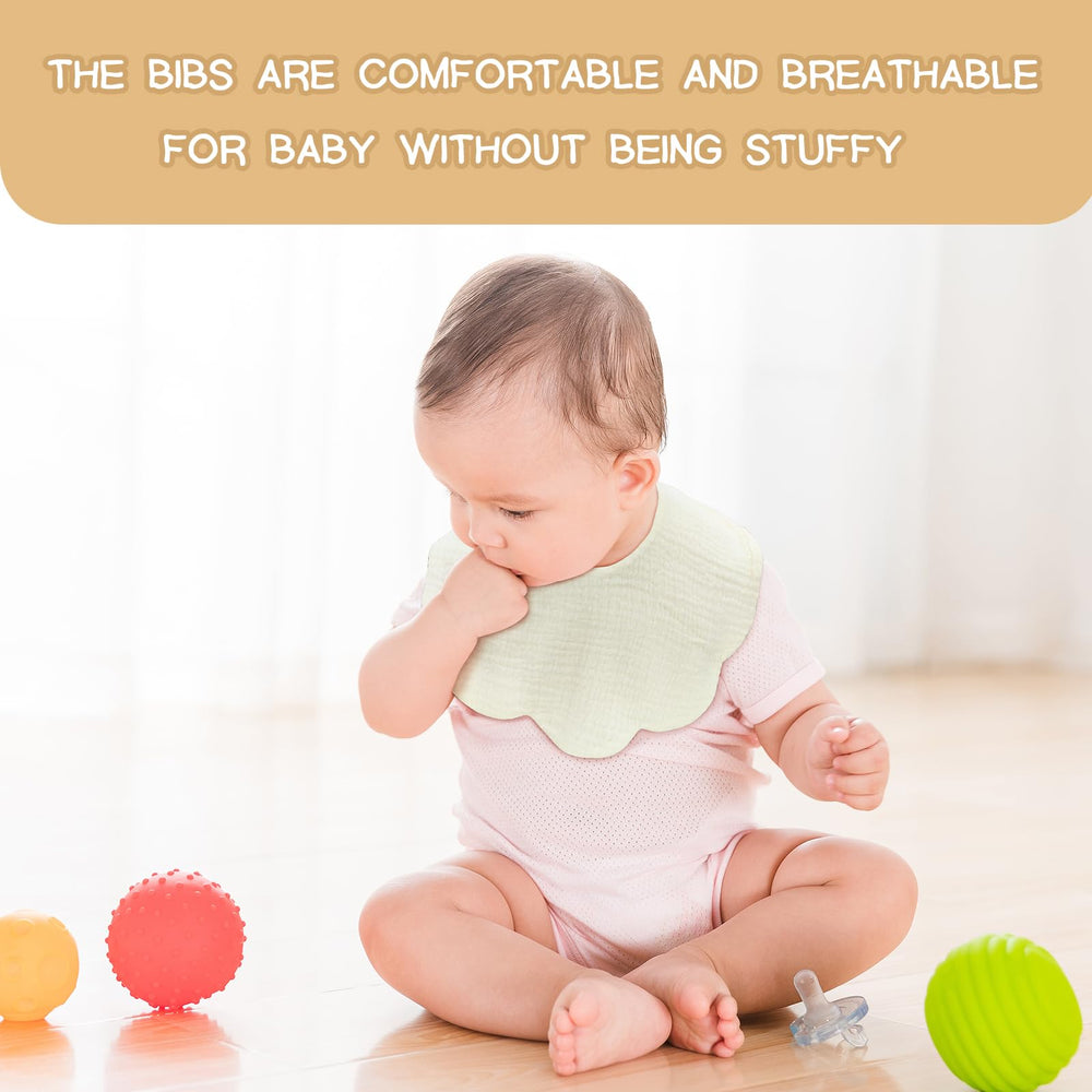 DOSMINE Baby Bibs color variety set helps coordinate outfits while keeping messes contained.