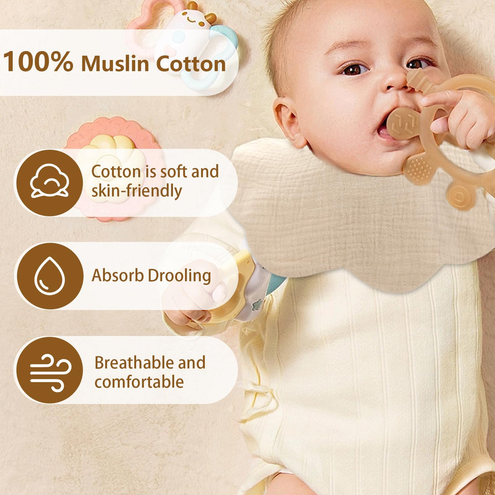 DOSMINE Baby Bibs can double as burp cloths for extra versatility during feeds.
