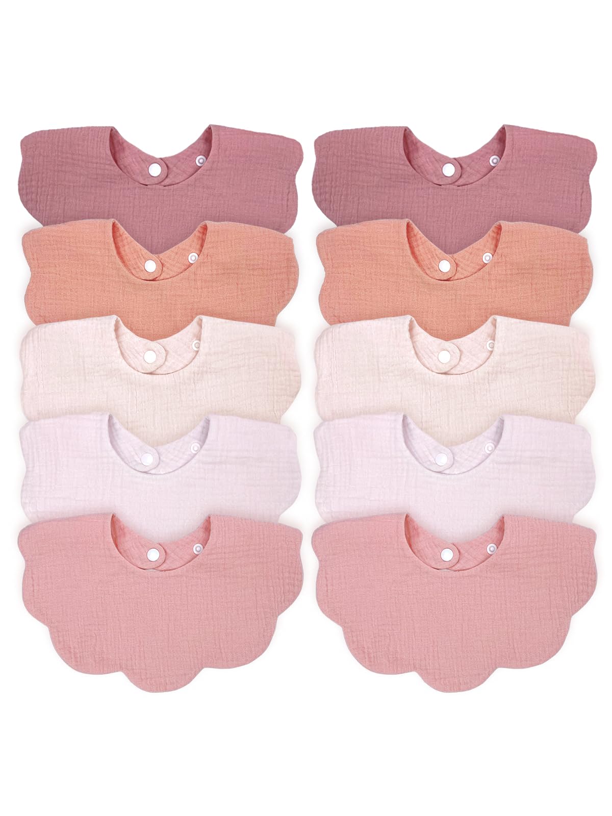 Dosmine baby bibs 10-pack pink packaging, gift-ready for babies.