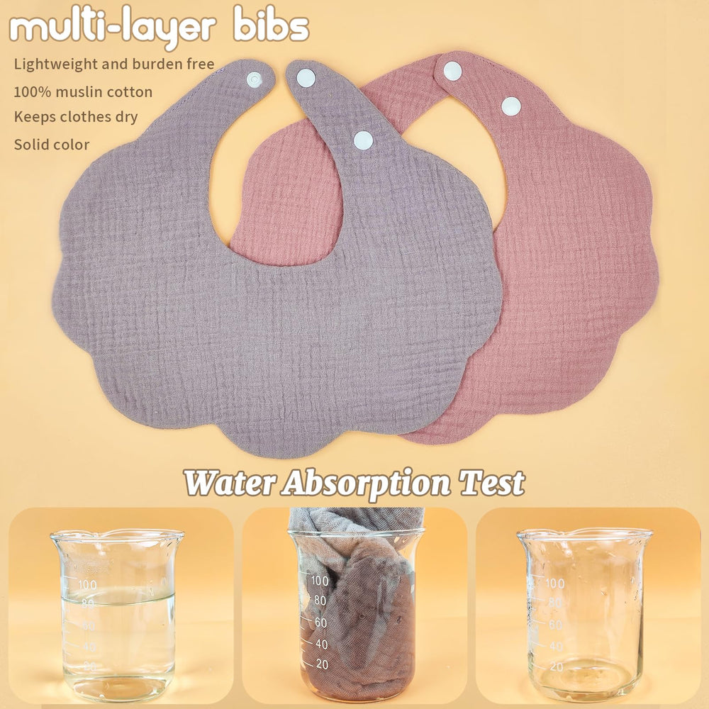 DOSMINE baby bibs muslin 8-pack gift-ready set ideal for baby showers and new parents