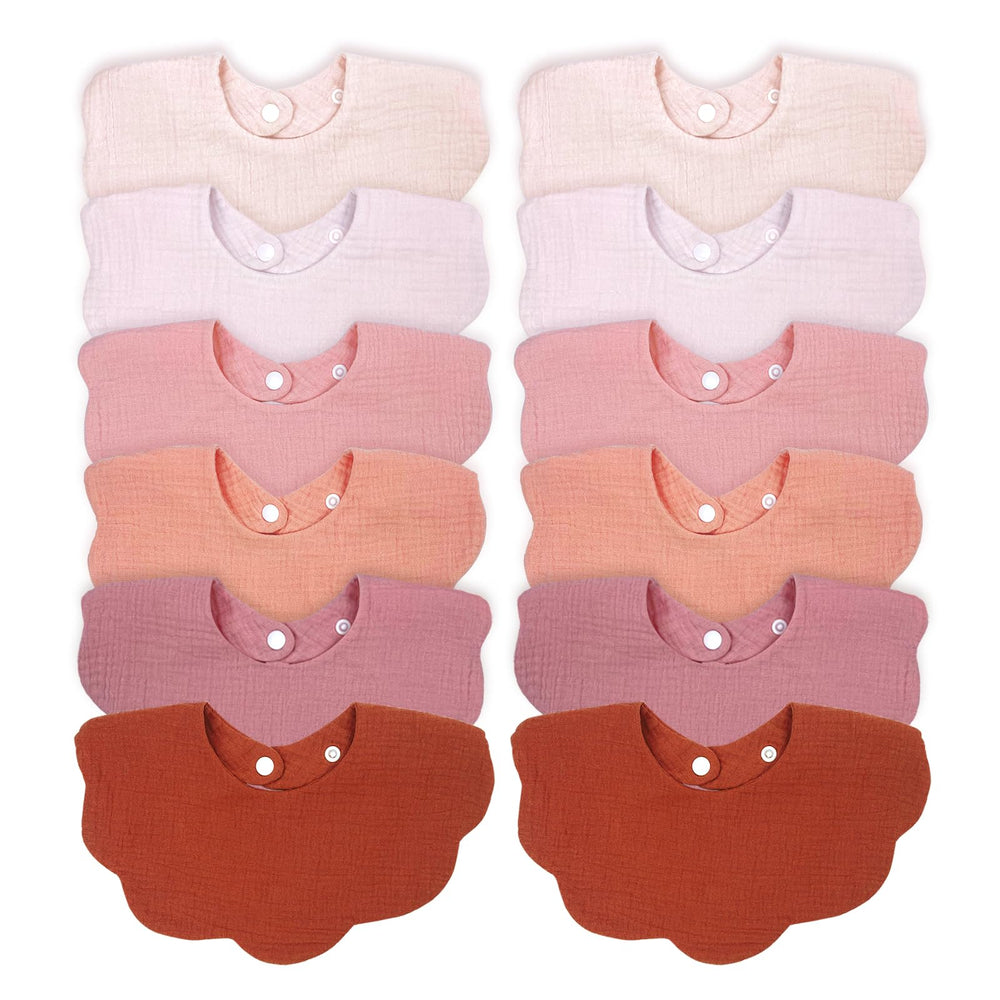 DOSMINE Baby Drool Bibs 12-pack folded display for stylish drool protection