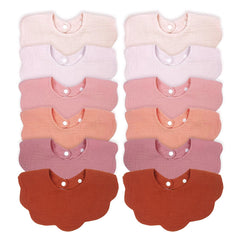 DOSMINE Baby Drool Bibs 12-pack folded display for stylish drool protection