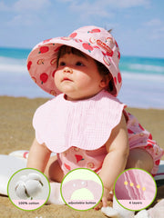 DOSMINE Baby Drool Bibs adjustable-snaps on neck offer comfy fit