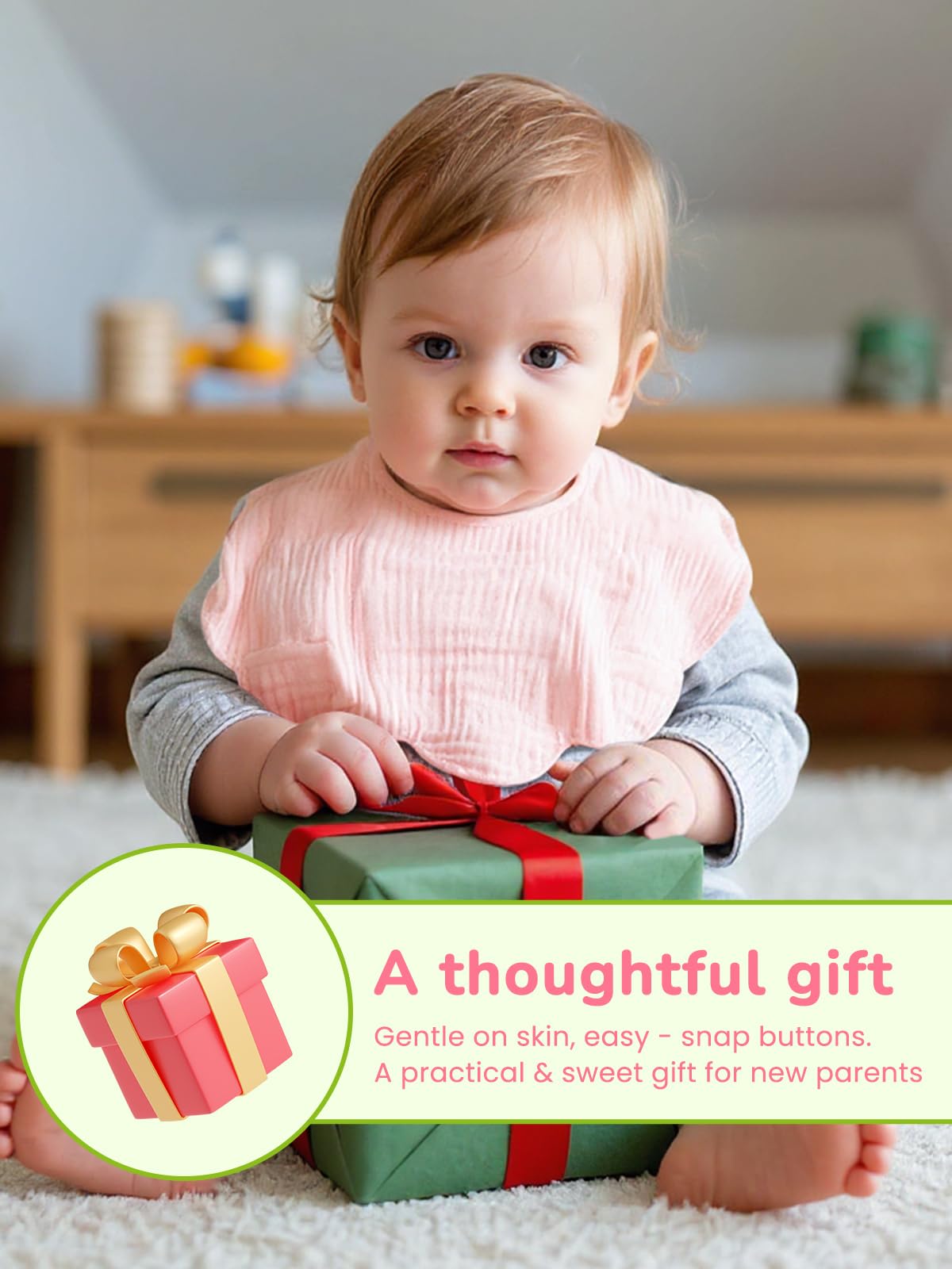 DOSMINE Baby Drool Bibs gift-pack presentation makes gifting easy