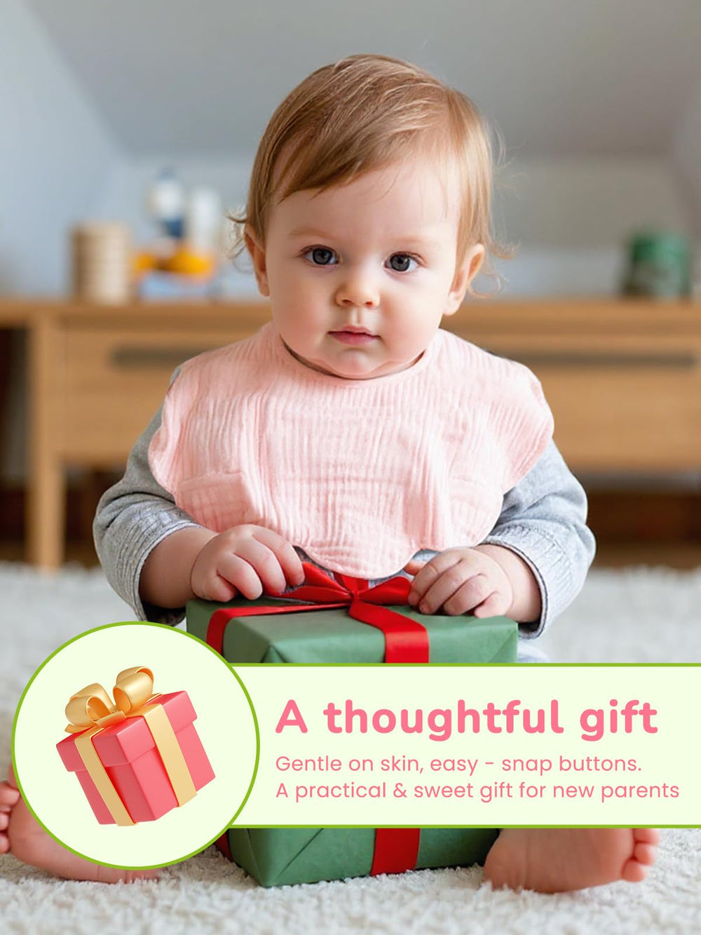DOSMINE Baby Drool Bibs gift-pack presentation makes gifting easy