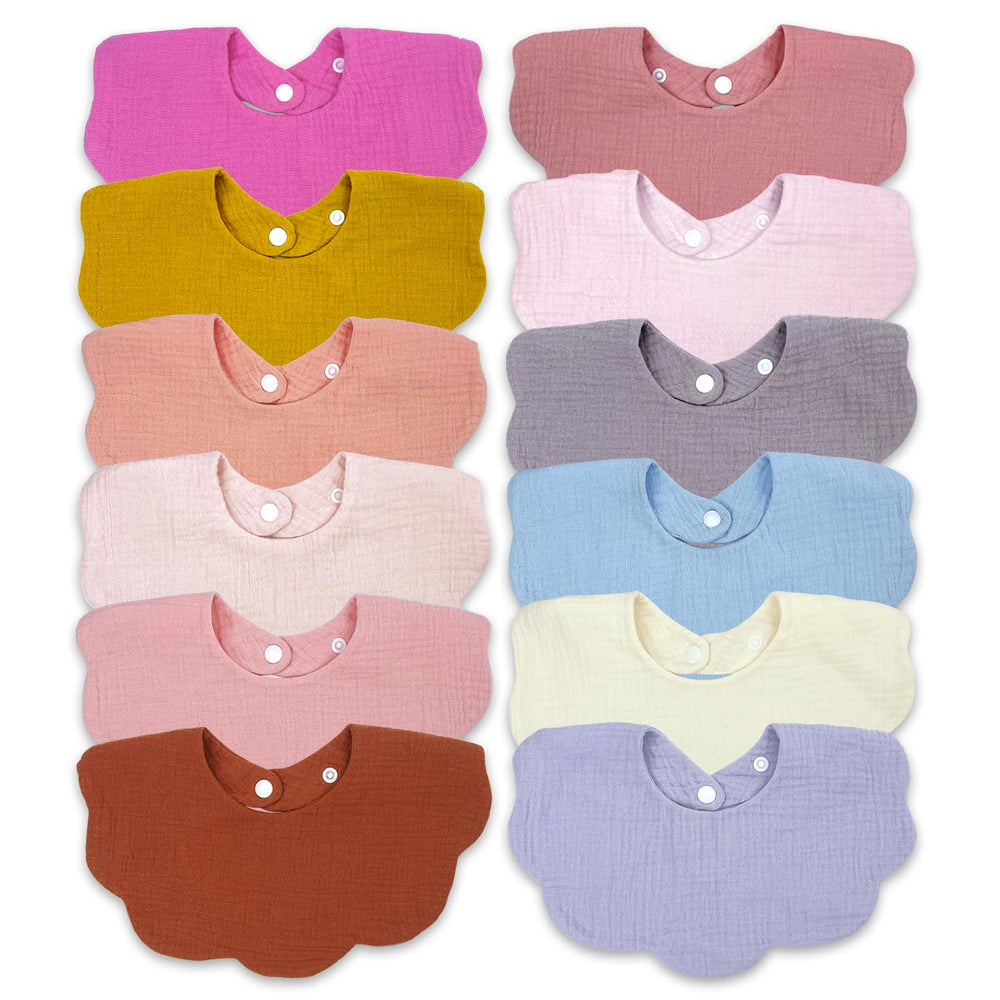 DOSMINE baby drool bibs red set - vibrant muslin bibs for mess-free feedings.