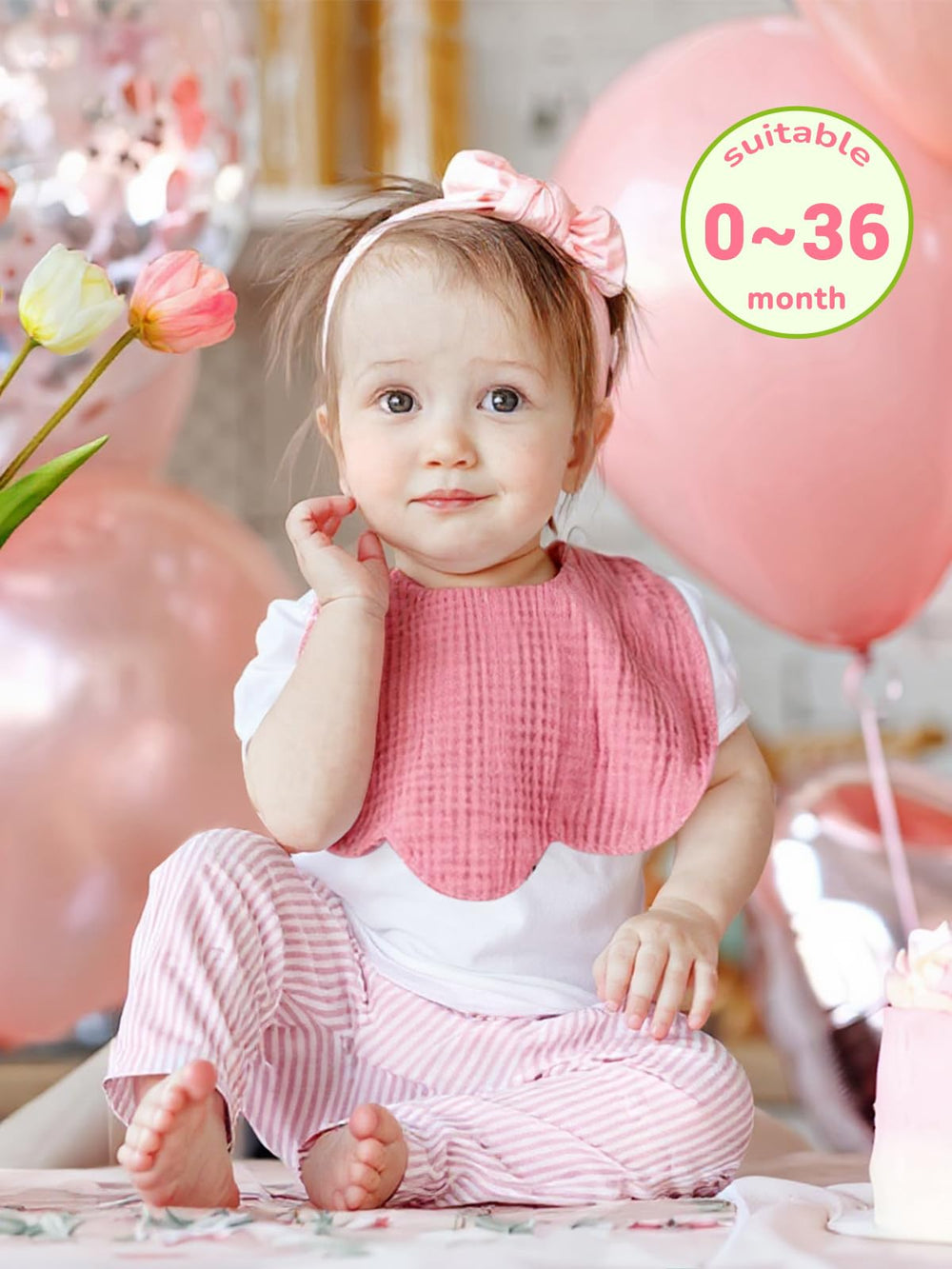 DOSMINE Baby Drool Bibs soft-4-layer worn during meals keeps outfits clean