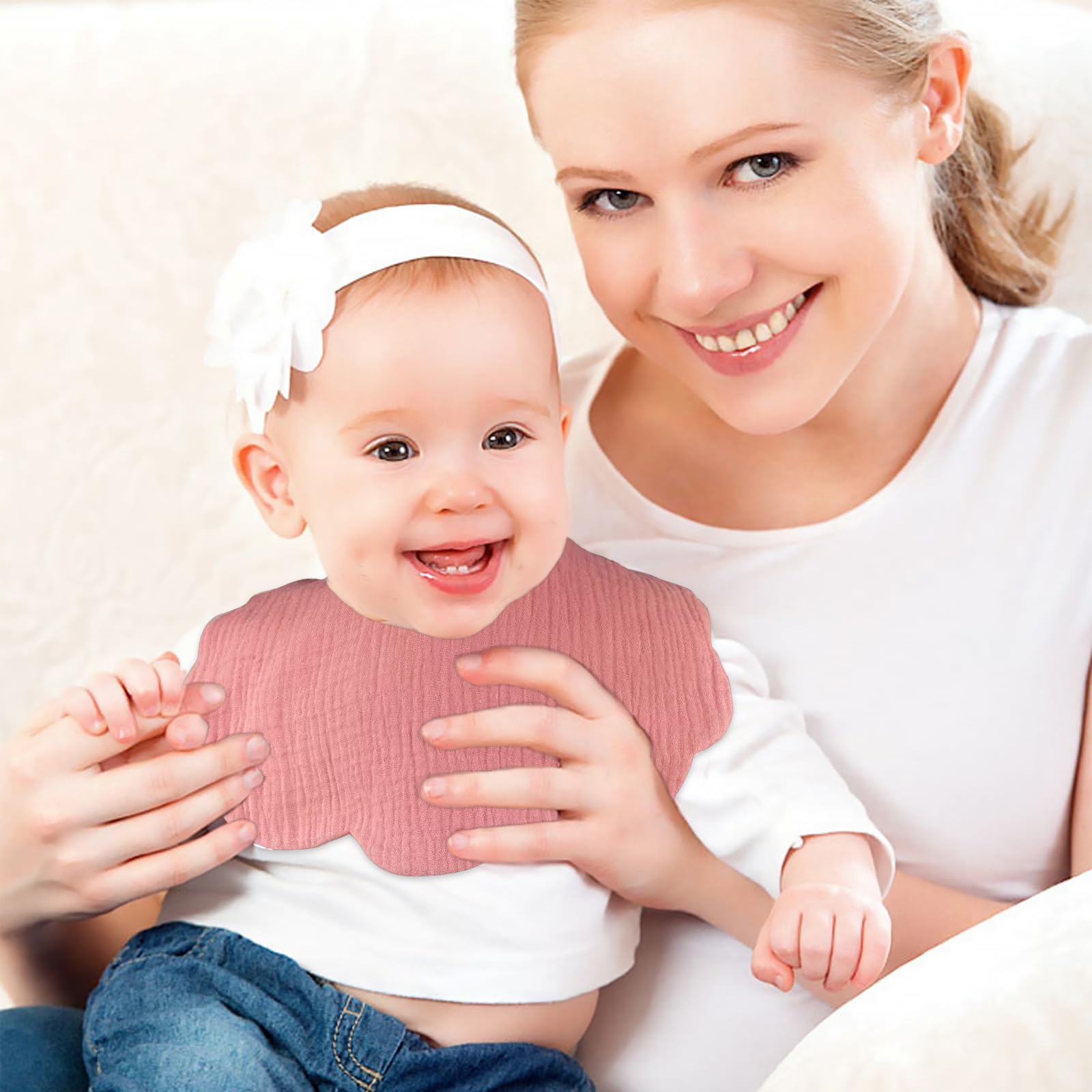 DOSMINE easy-care washable bibs simplify laundry while keeping babies stylish