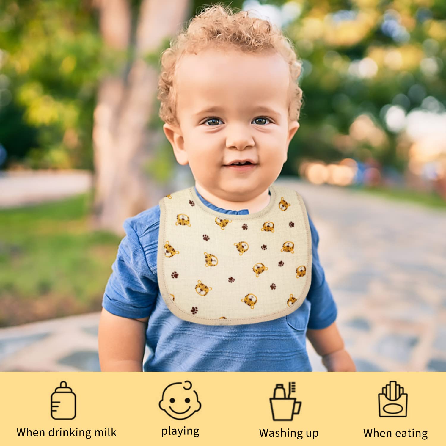 DOSMINE bibs are easy to wash and air-dry after spills