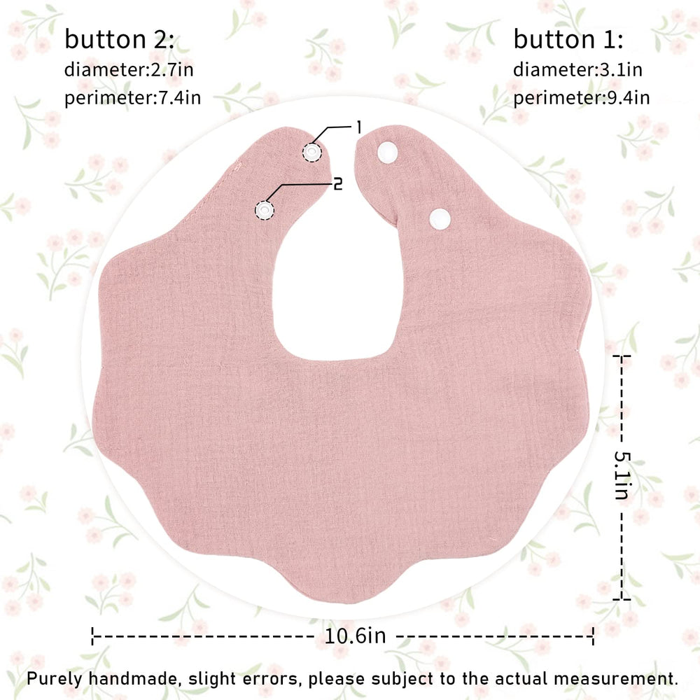 DOSMINE muslin baby bib red closeup reveals skin-friendly, highly absorbent fabric for teething drool