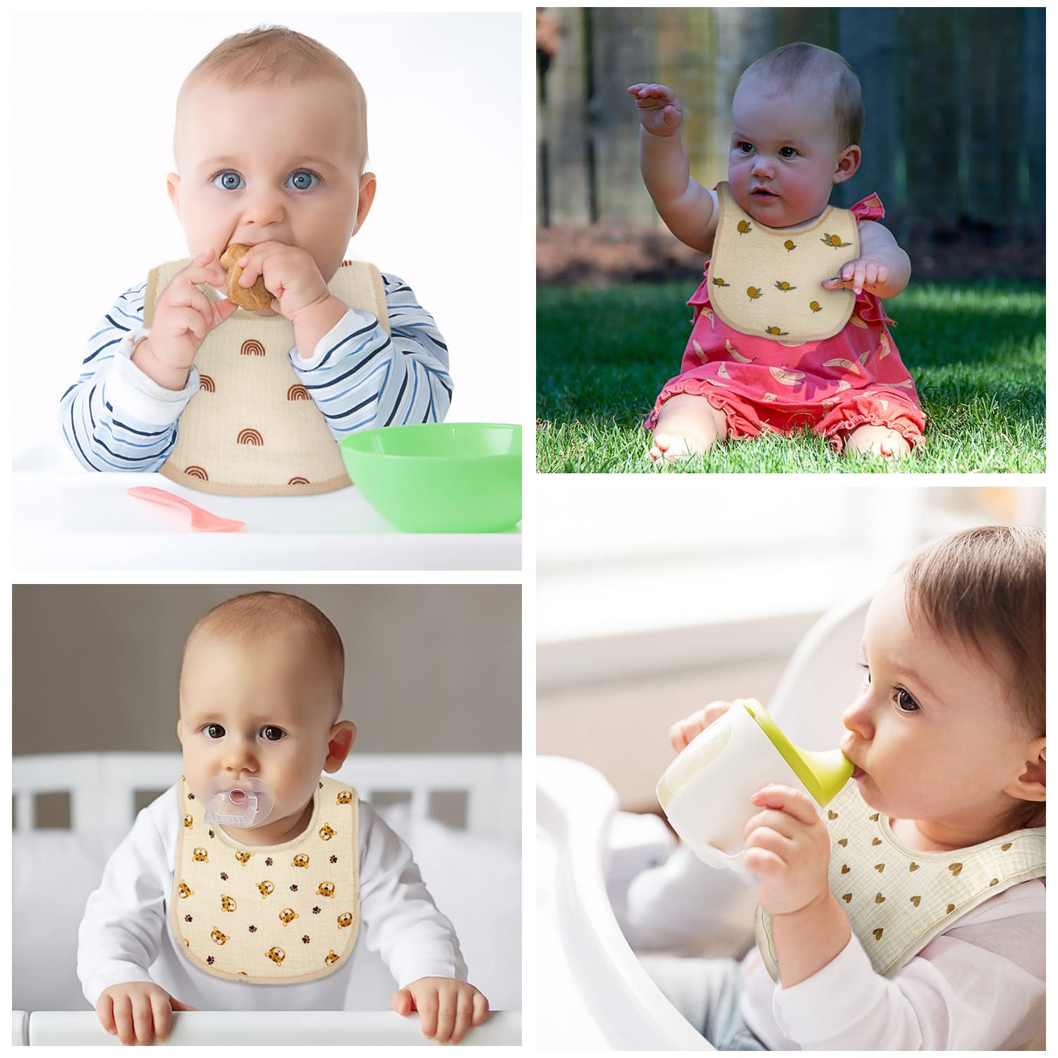 DOSMINE six-pack unisex bibs with neutral patterns for everyday wear