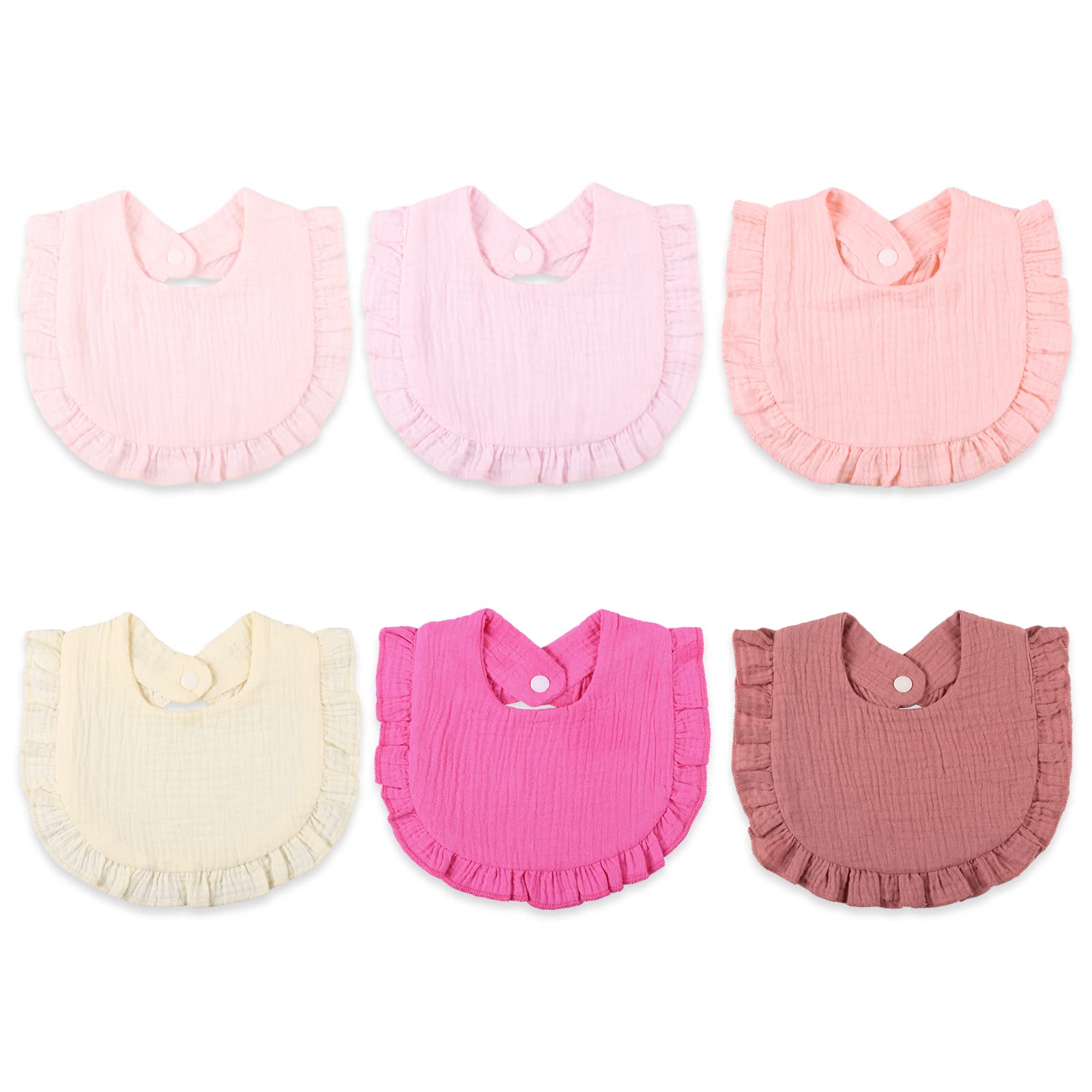 DOSMINE muslin baby bib soft material close-up showing gentle, breathable cotton for drool protection.