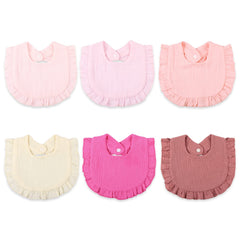 DOSMINE muslin baby bib soft material close-up showing gentle, breathable cotton for drool protection.