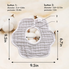DOSMINE muslin baby bib sunny yellow back view demonstrates reversible design for two looks