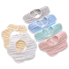 DOSMINE muslin baby bib sunny yellow front view shows soft 8-layer absorption for drool
