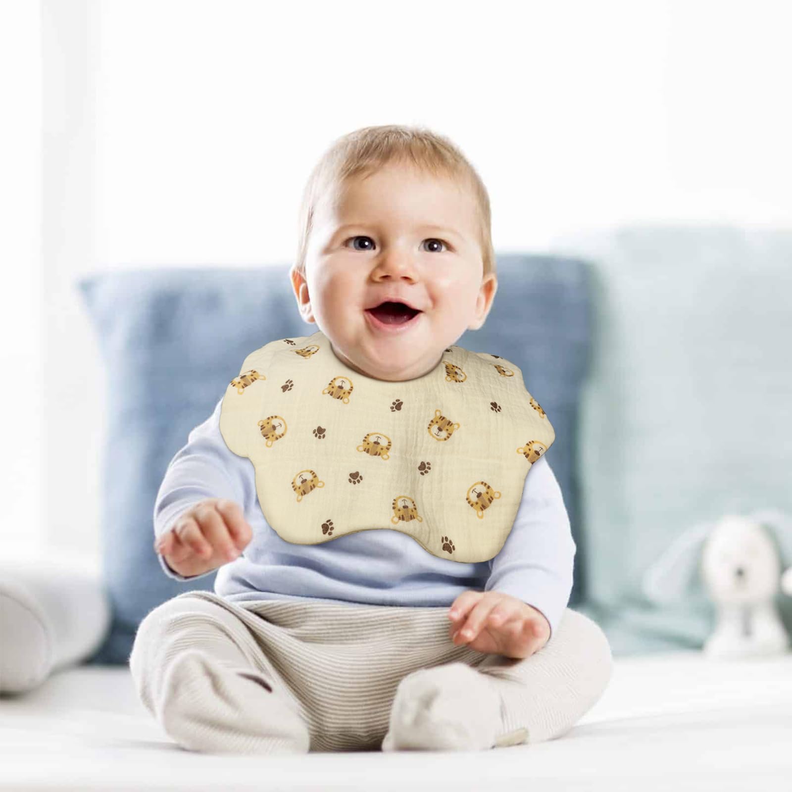 DOSMINE Muslin Baby Bibs used as burp cloths and washcloths for versatility
