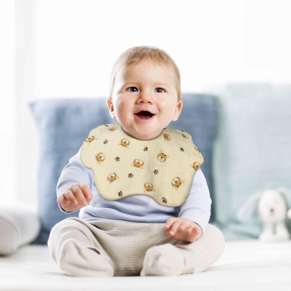 DOSMINE Muslin Baby Bibs used as burp cloths and washcloths for versatility