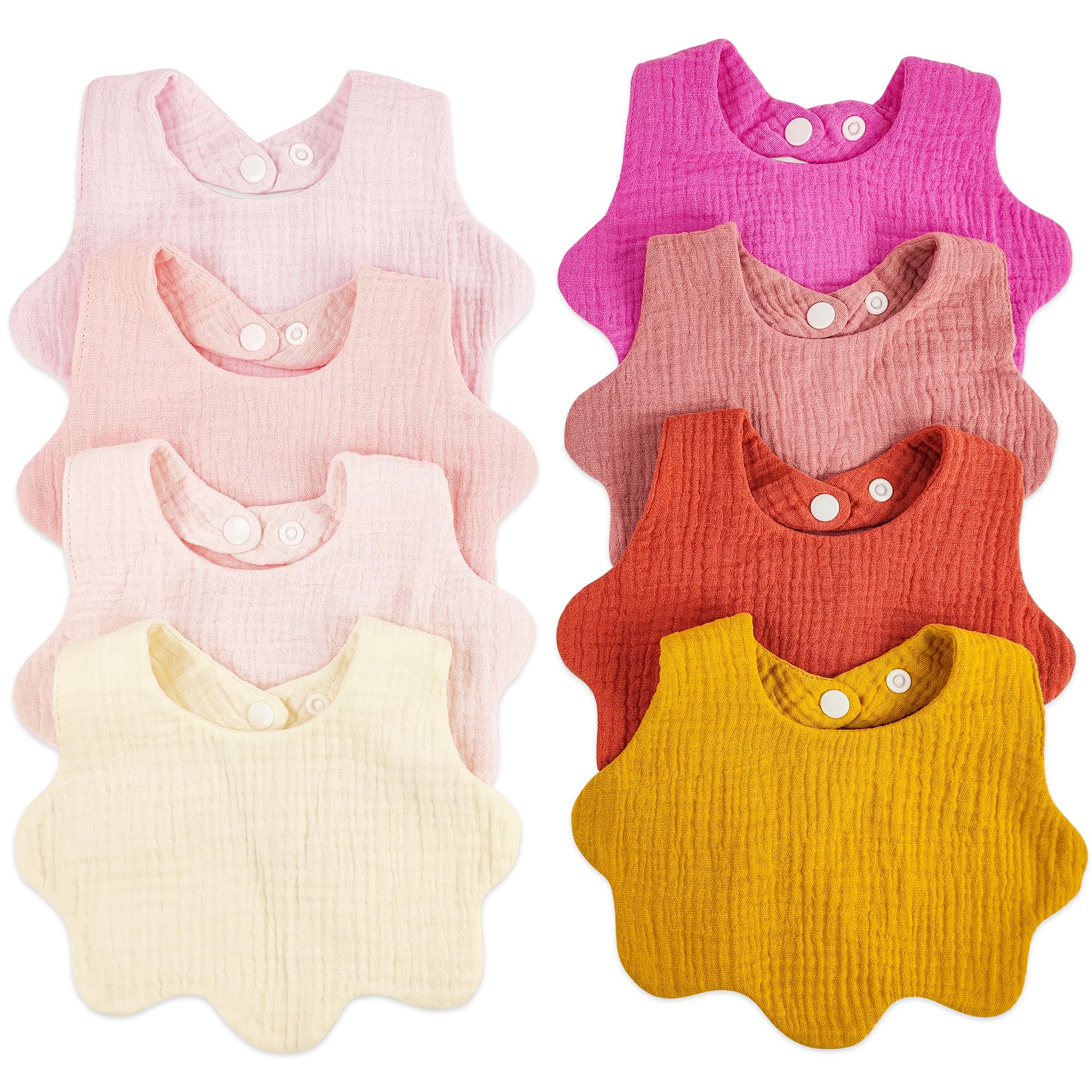 DOSMINE Muslin Baby Bibs rose design closeup shows stylish drool protection for daily wear