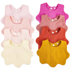 DOSMINE Muslin Baby Bibs rose design closeup shows stylish drool protection for daily wear