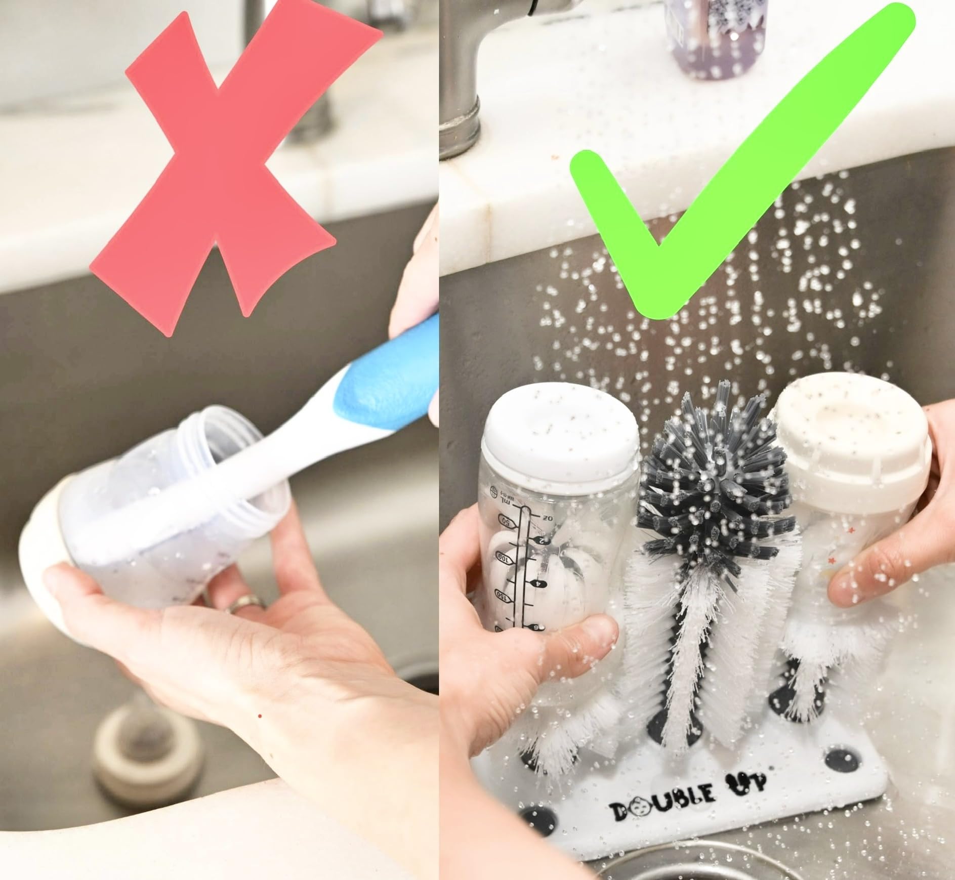 Double Up bottle-wash kit organized for busy households