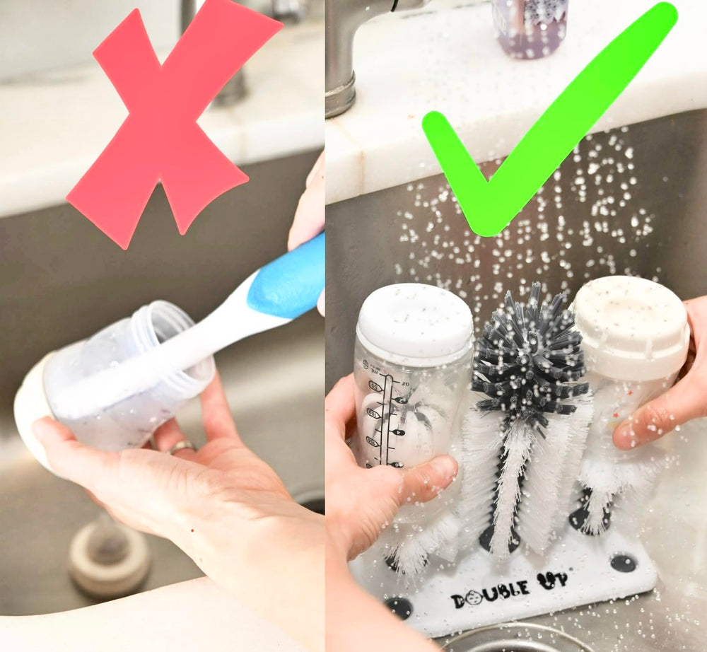 Double Up bottle-wash kit organized for busy households