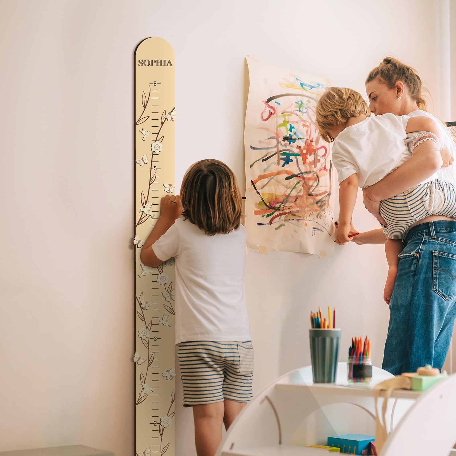 DoubleFill growth chart easy installation with baseboard alignment.