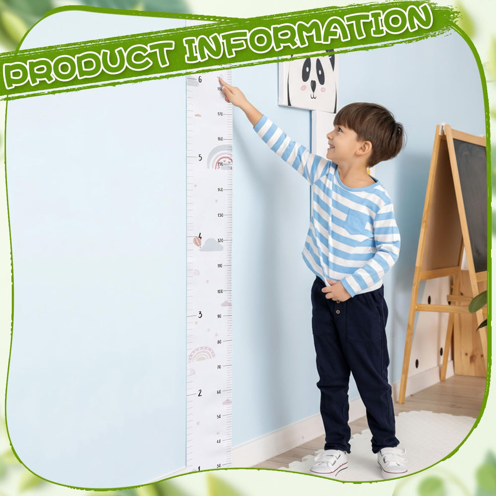 DoubleFill 7-foot canvas growth chart tracks a child's growth over years.