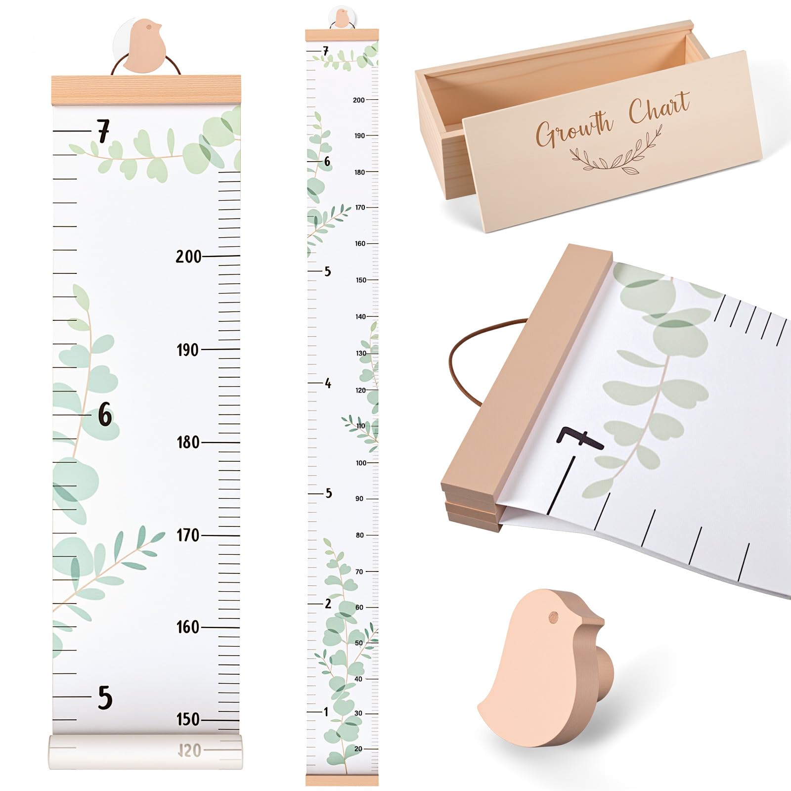 DoubleFill height growth chart wall tracks milestones with a stylish nursery display