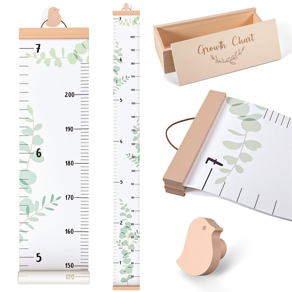 DoubleFill height growth chart wall tracks milestones with a stylish nursery display