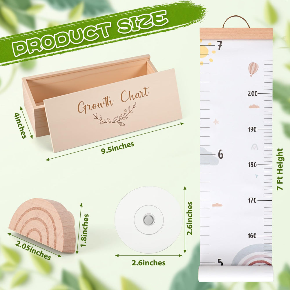 DoubleFill wooden keepsake box securely stores cherished height marks.