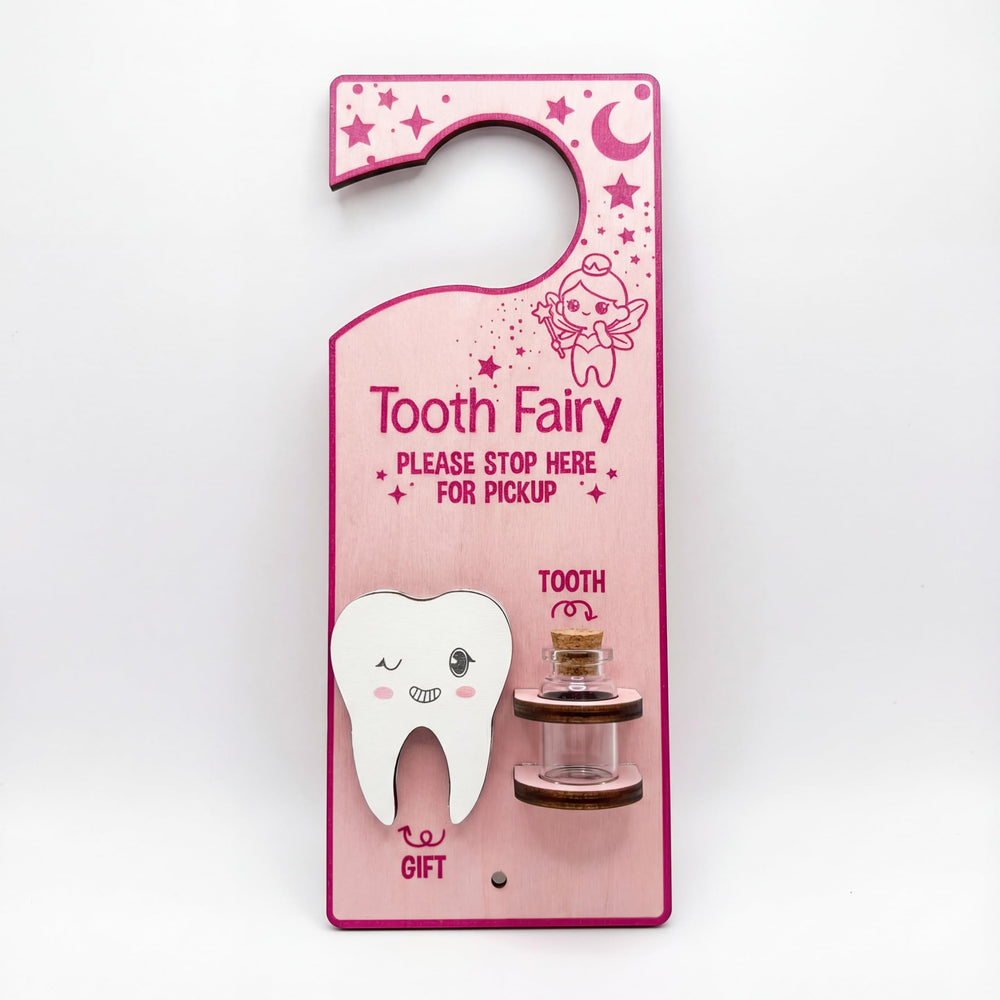 DoubleFill tooth fairy bottle—clear glass with cork for safe storage of teeth