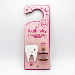 DoubleFill tooth fairy bottle—clear glass with cork for safe storage of teeth