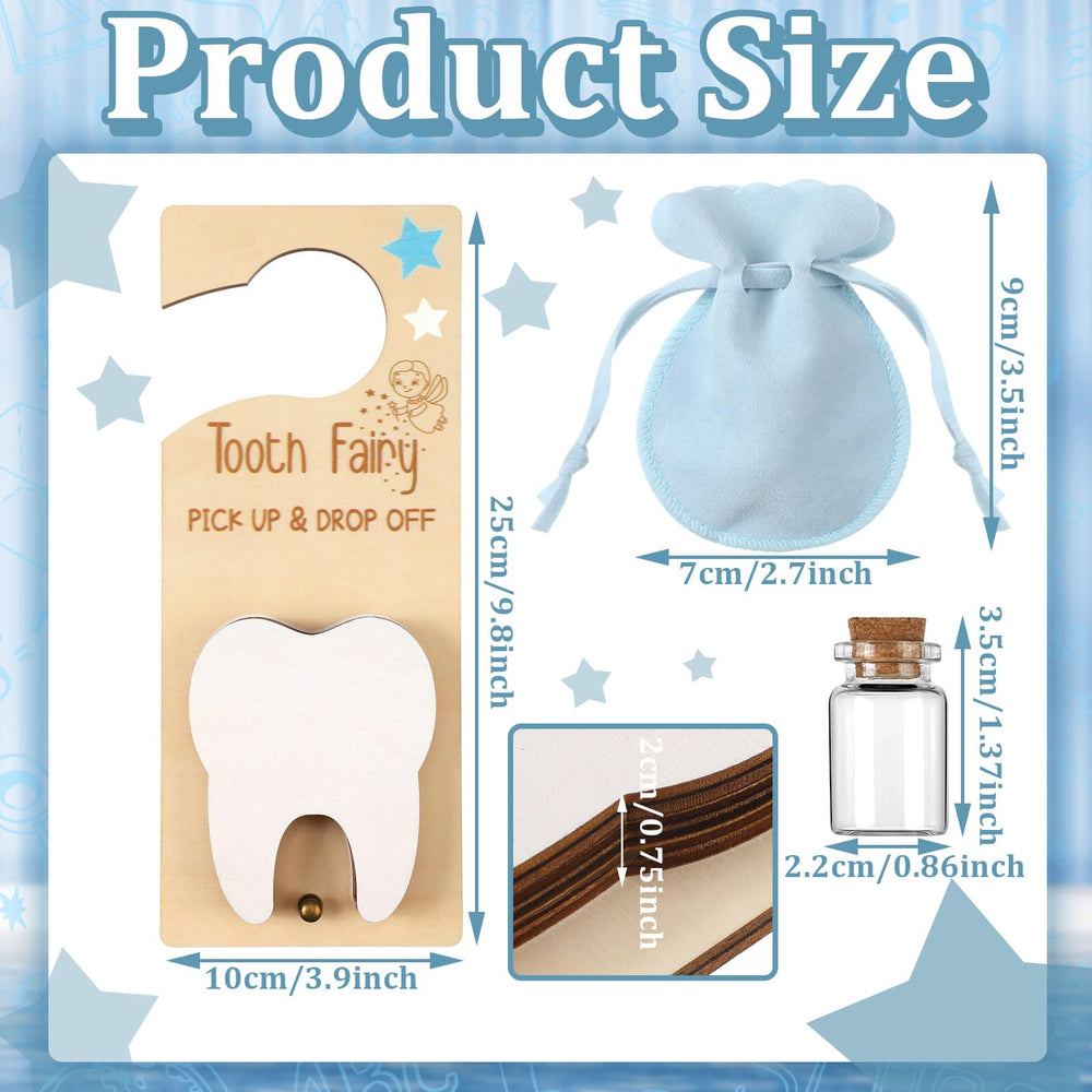 DoubleFill burlap pouch blue with tooth storage and cozy farmhouse feel