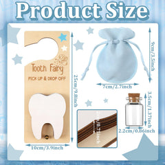 DoubleFill burlap pouch blue with tooth storage and cozy farmhouse feel