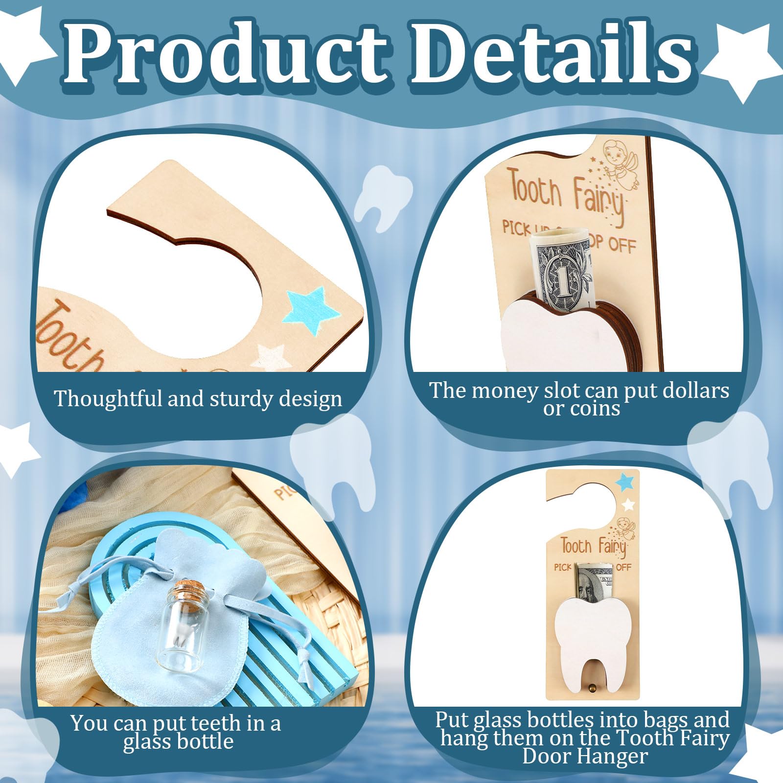 DoubleFill glass bottle blue with cork for a keepsake memory