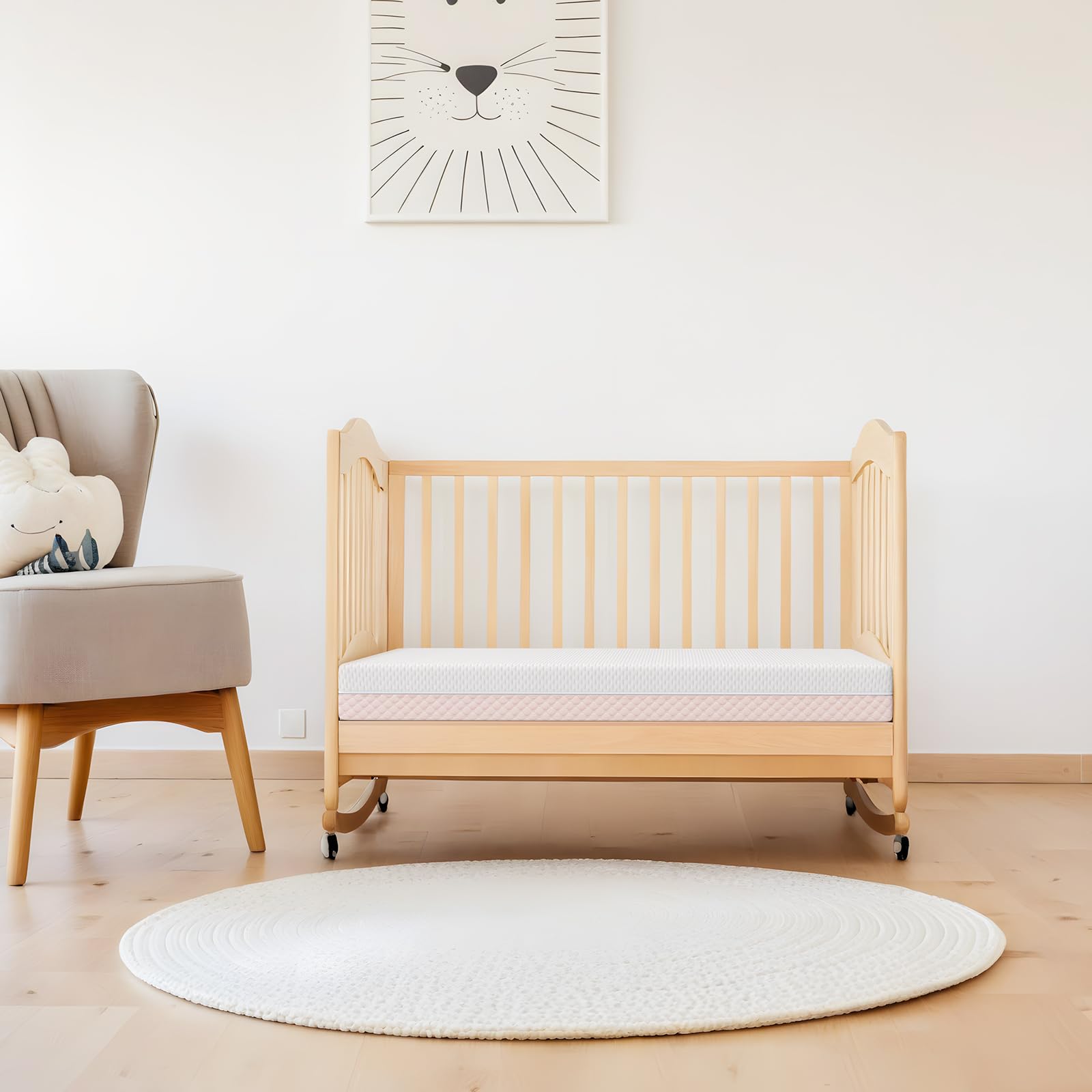 Dourxi dual-firmness-foam-side highlights infant and toddler comfort options.