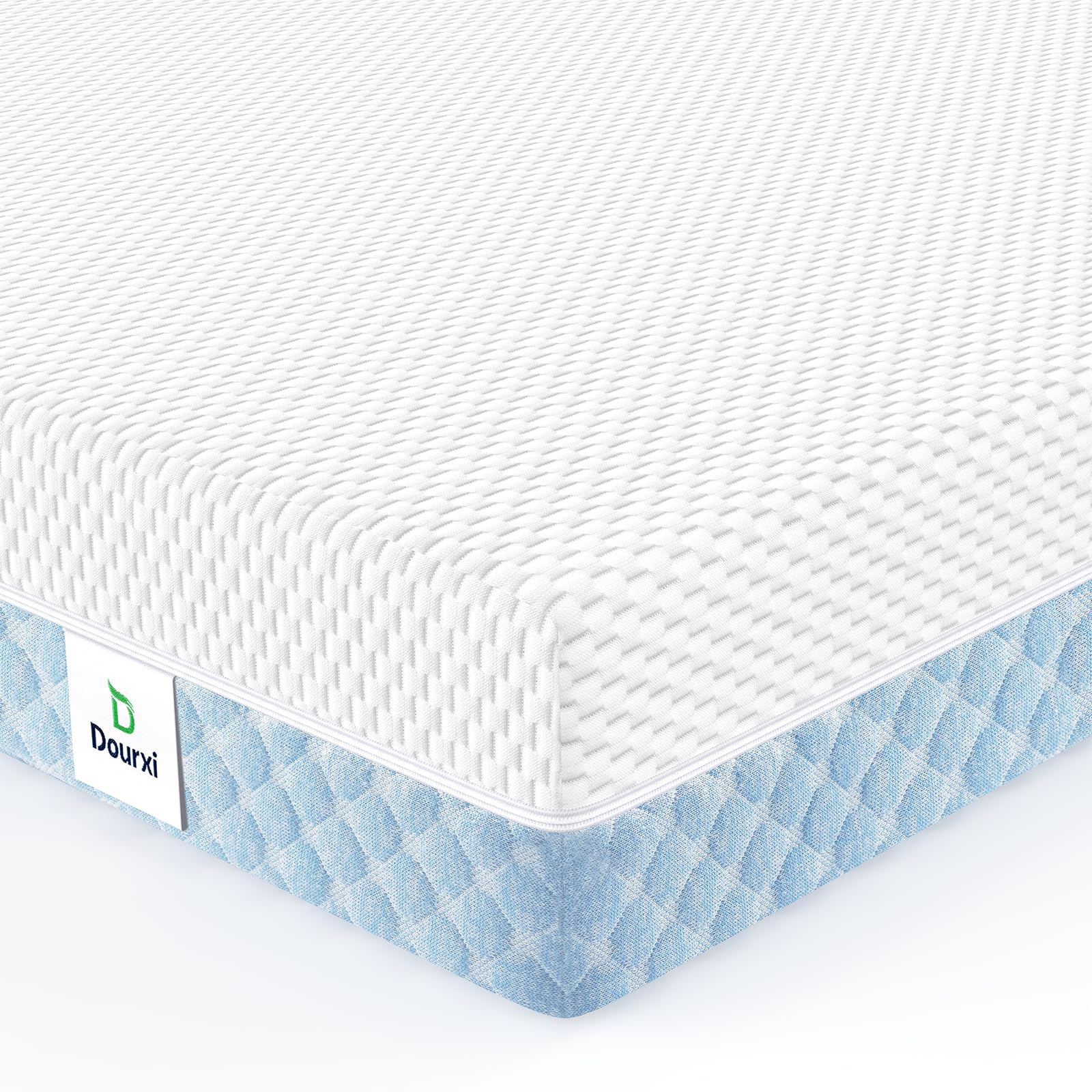 Dourxi Mini Crib Mattress box for easy unboxing and setup.