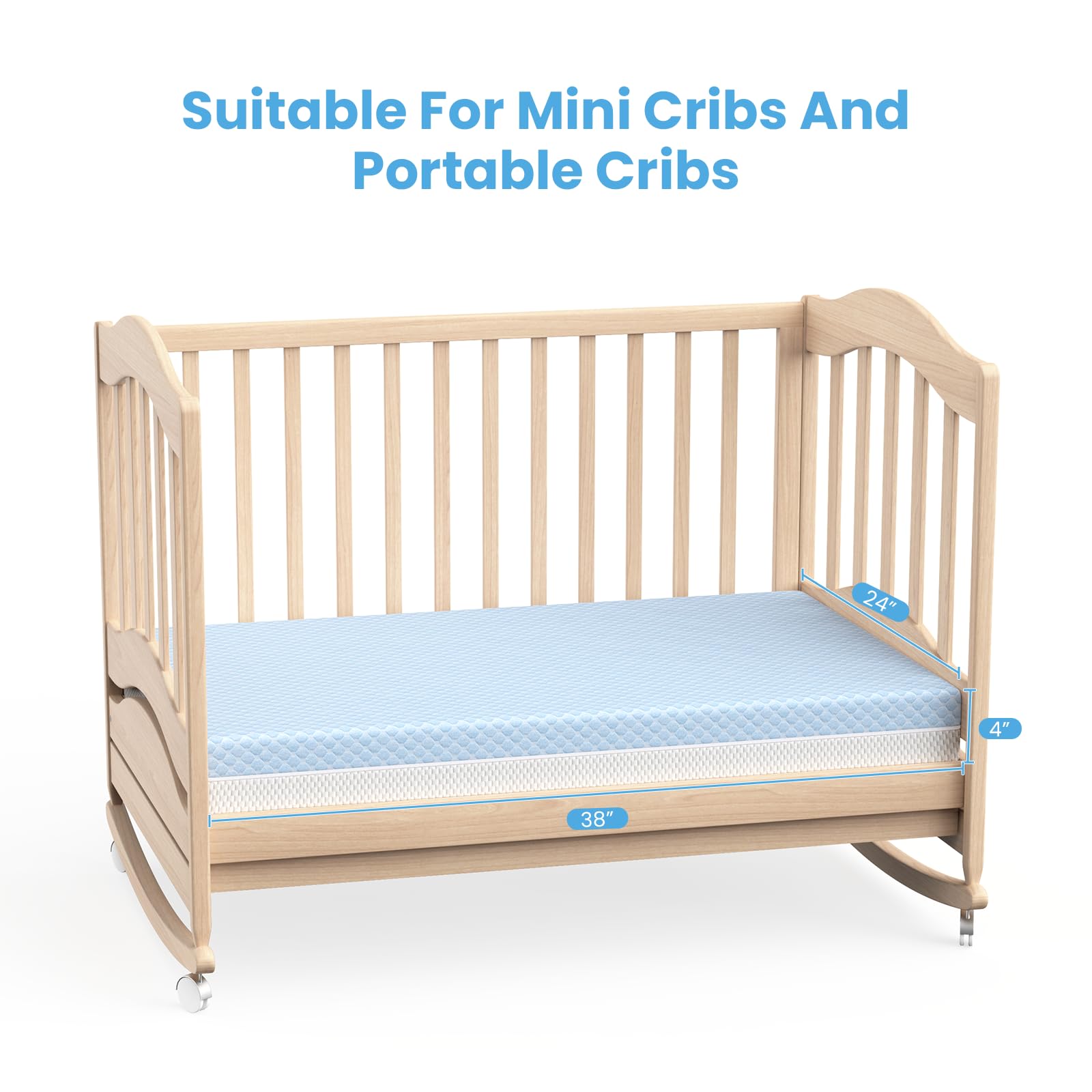 Dourxi Mini Crib Mattress removable cover simplifies cleaning and maintenance.