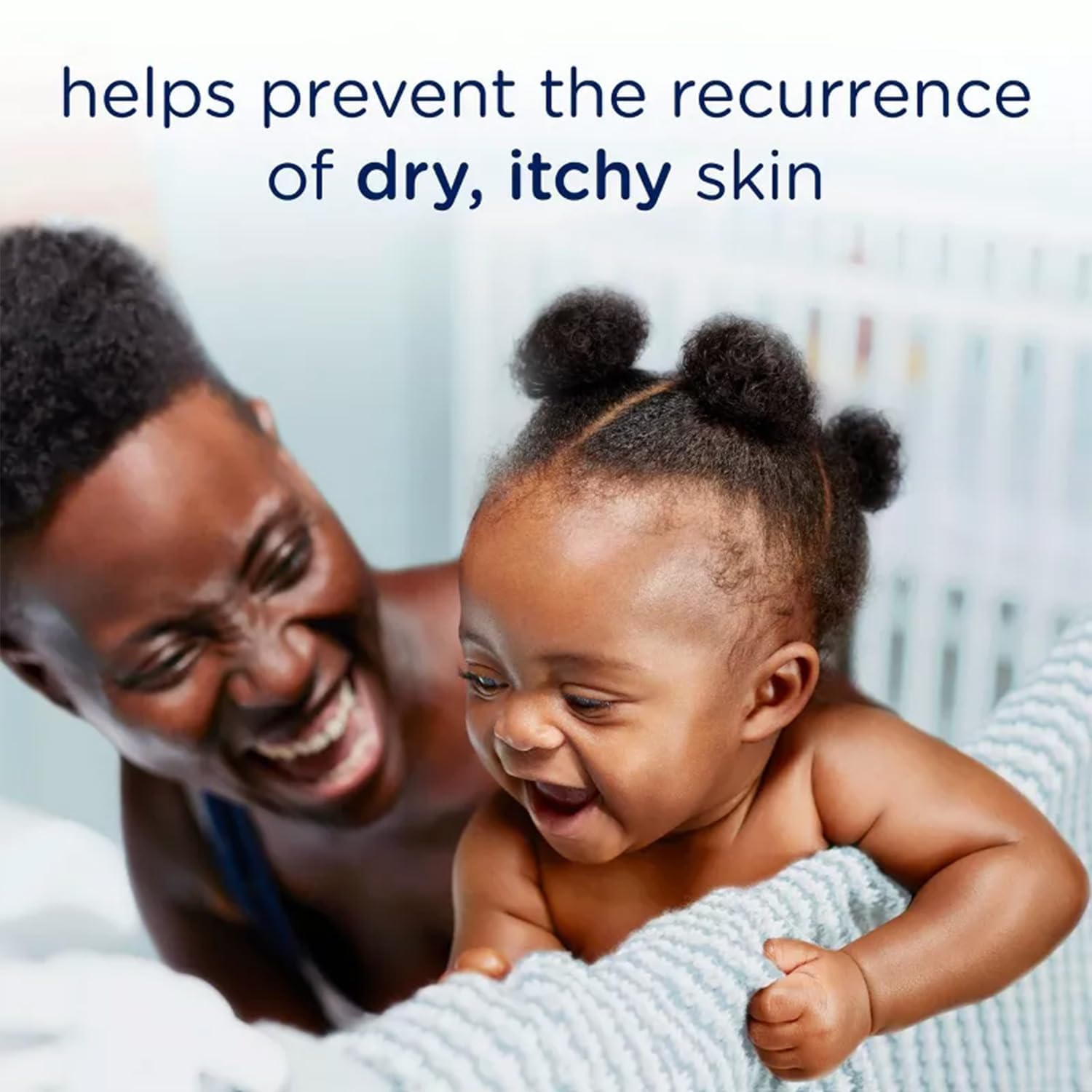 Dove Baby Eczema Care Cream application demonstrates easy daily use for sensitive skin.