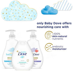 Dove Baby Lotion after-bath application demonstrates moisture replenishment for damp skin