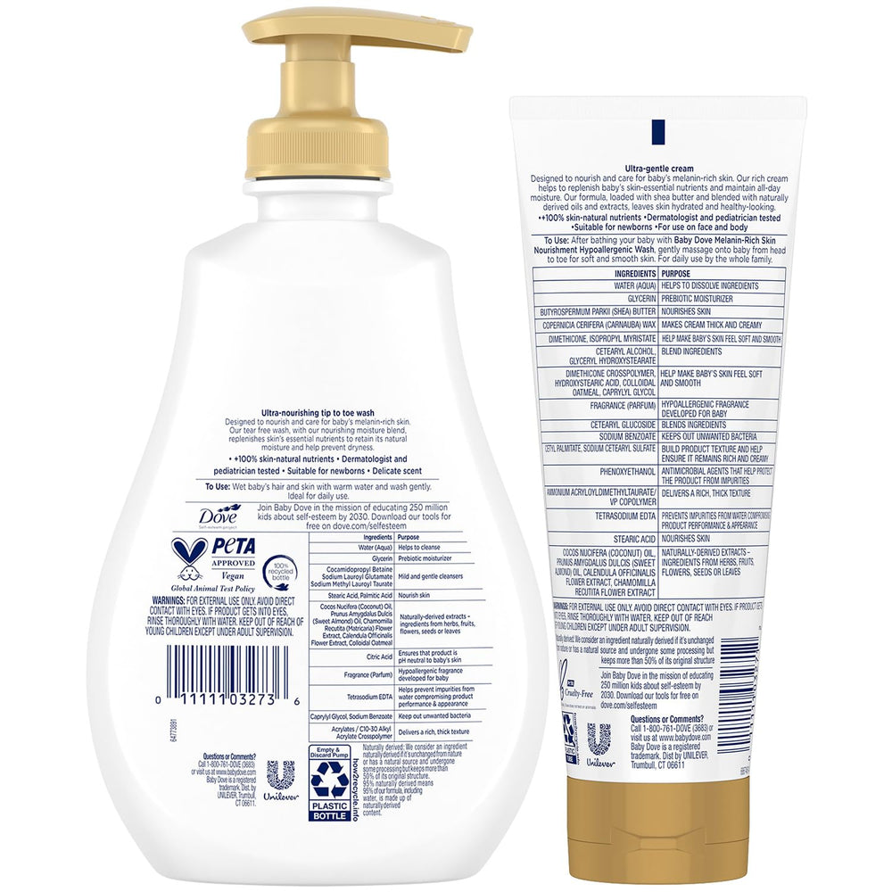 Dove Baby Lotion jar close-up showing rich hydration for newborn skin.