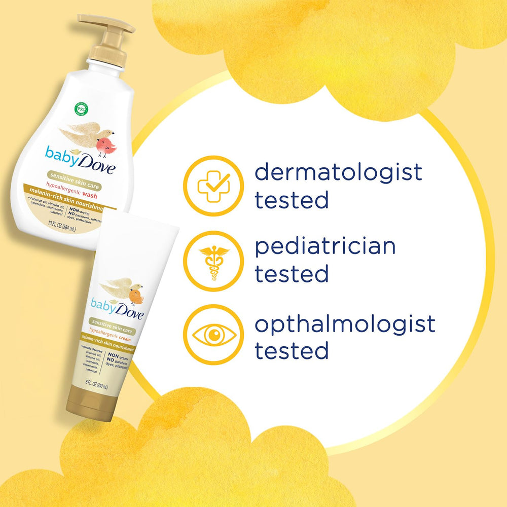 Dove Baby Lotion smooth texture for soft, nourished infant skin.