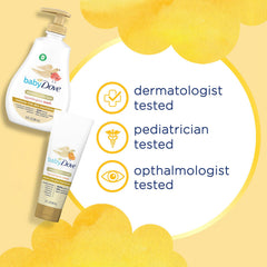 Dove Baby Lotion smooth texture for soft, nourished infant skin.