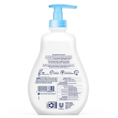 Dove Baby Tear Free Shampoo lather on baby hair demonstrates gentle cleansing.