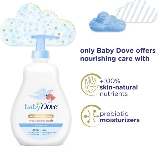 Dove Baby Tear Free Shampoo flatlay with towels suitable for bath routines.