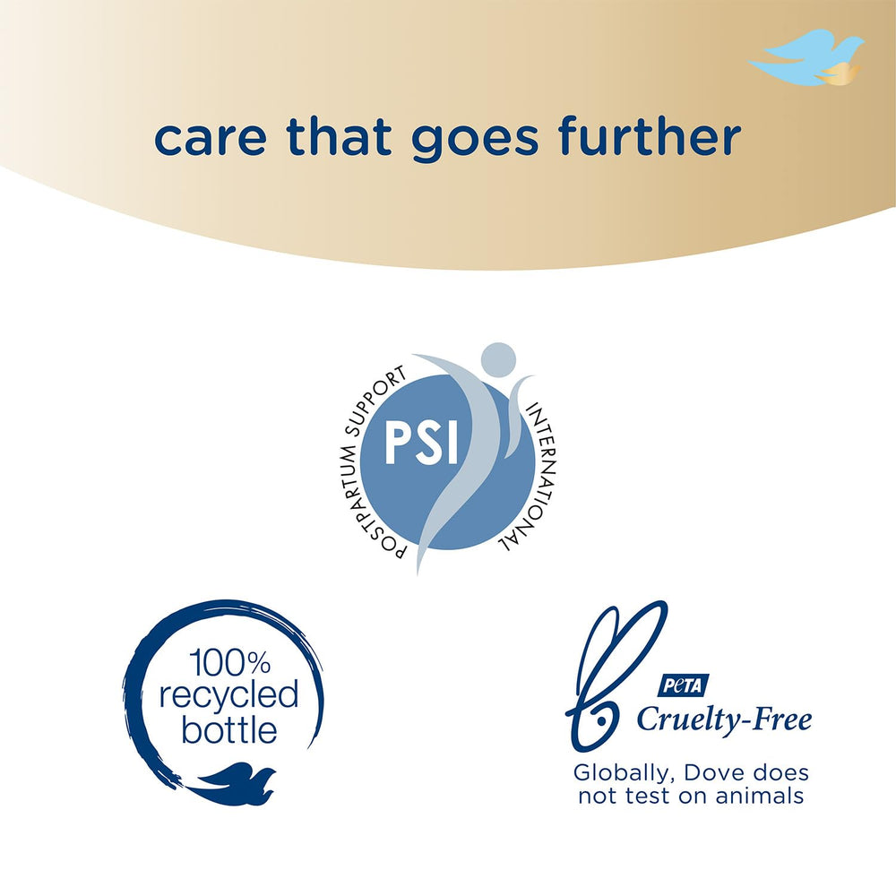 Dove hypoallergenic tear-free formula suitable for newborns' delicate skin.