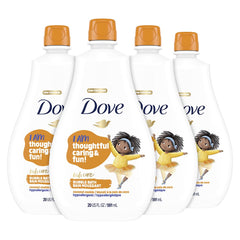 Dove Kids Care Bubble Bath Coconut Cookie bottle shows gentle formula for kids' bathing