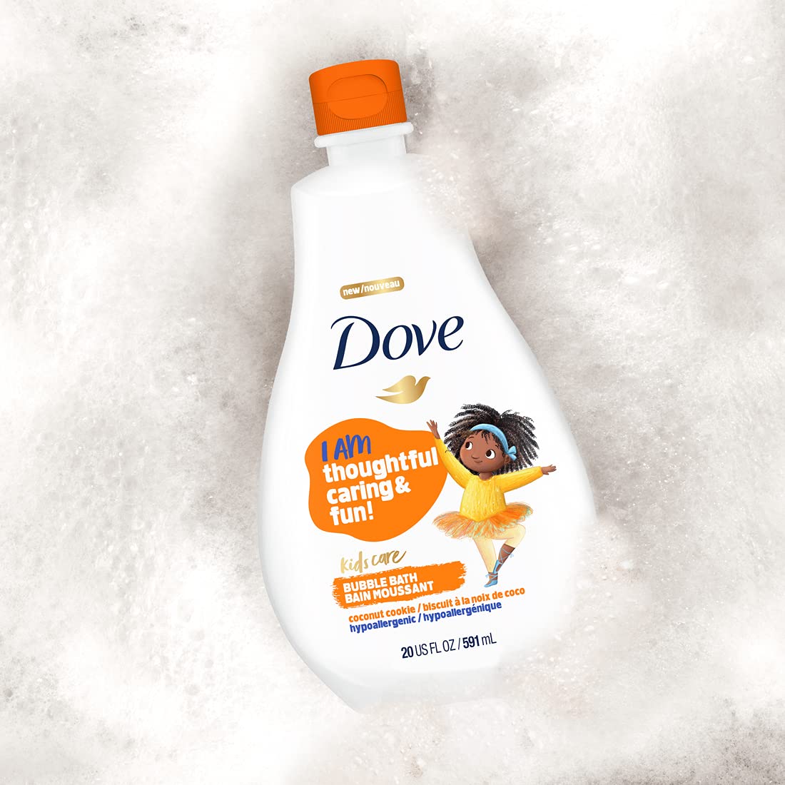Dove Kids Care Bubble Bath Coconut Cookie sulfate-free formula supports sensitive skin routines